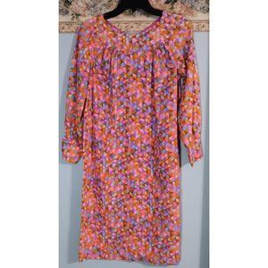 Sears Fashion 10 Vintage Colorful Retro Art To Wear GoGo Midi 70s Dress